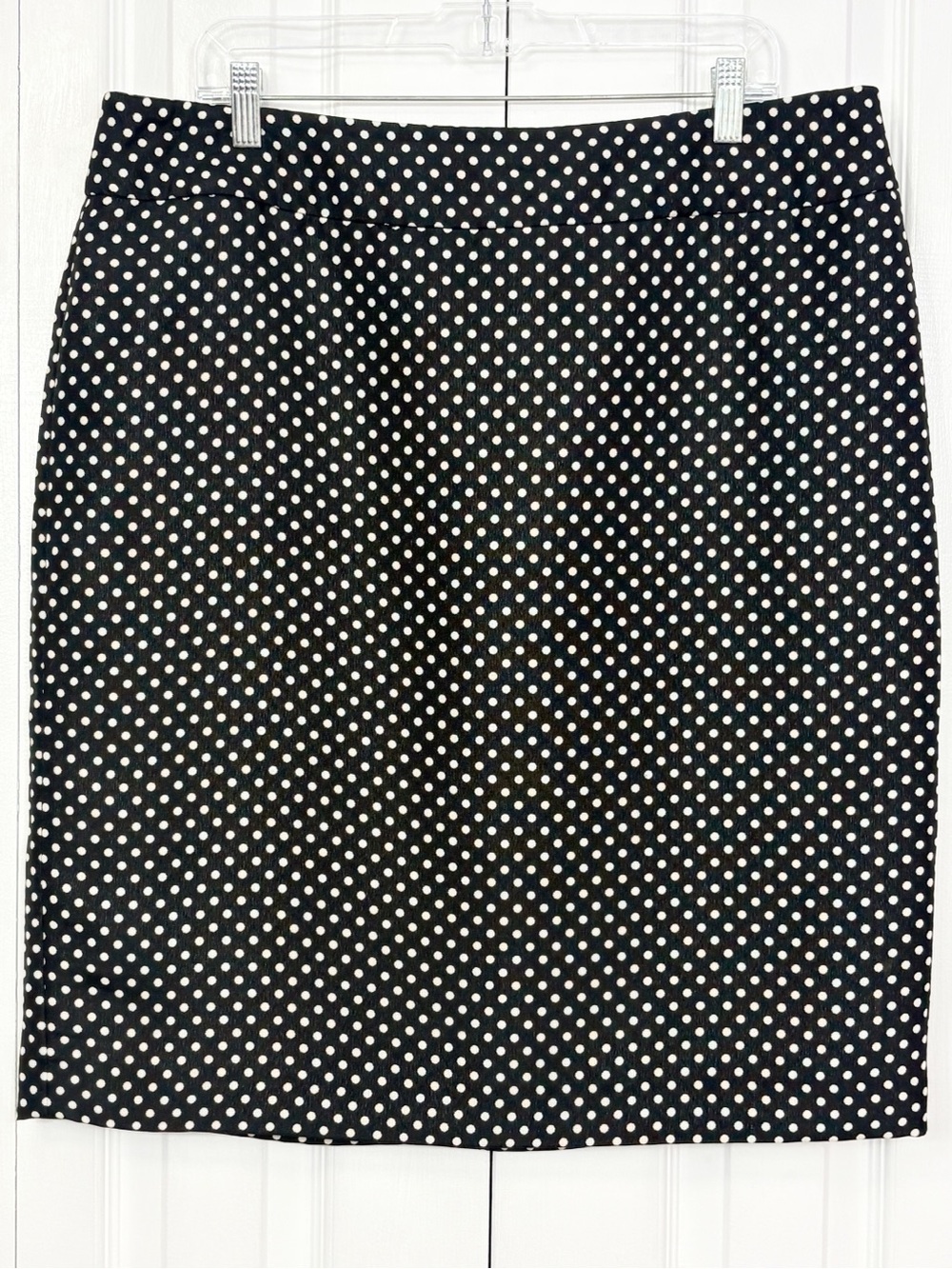 Kasper Suit Separates Black & White Polka Dot Print Fitted Pencil Skirt 16